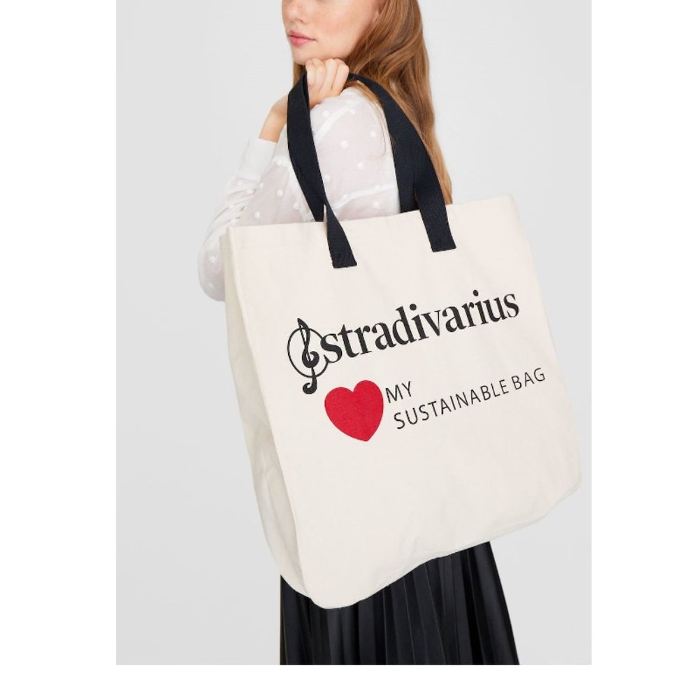 STRADIVARIUS LARGE SUSTAINABLE TOTE NEW TAGS